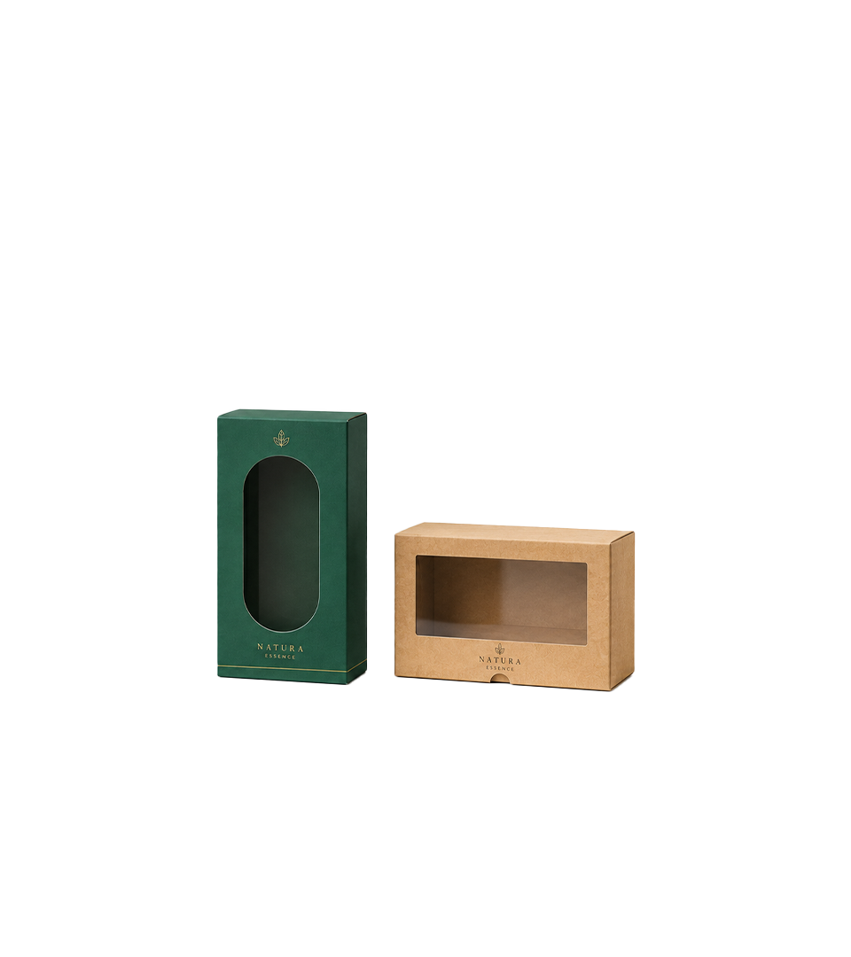 Green and kraft custom packaging boxes